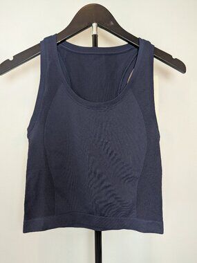 NWT Sweaty Betty Womens Size XS Athlete Seamless Workout Cropped Tank Navy Blue